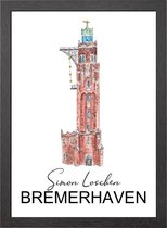 A2 POSTER SIMON LOSCHEN VUURTOREN BREMERHAVEN IN FRAME - JOYIN