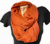 DAMES DUNNE LOOP SJAAL - COL SJAAL - LUS SJAAL - RONDE SJAAL - ROESTROOD - 82 X 46CM