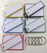 Leitner Flashcards Combipakket 500 flashcards - "Primaire" kleuren - Perforatie & 5 klikringen - Rood + Groen + Geel + Blauw + Zwart - 500 flashcards in 2 maten en 5 kleuren - A7 S