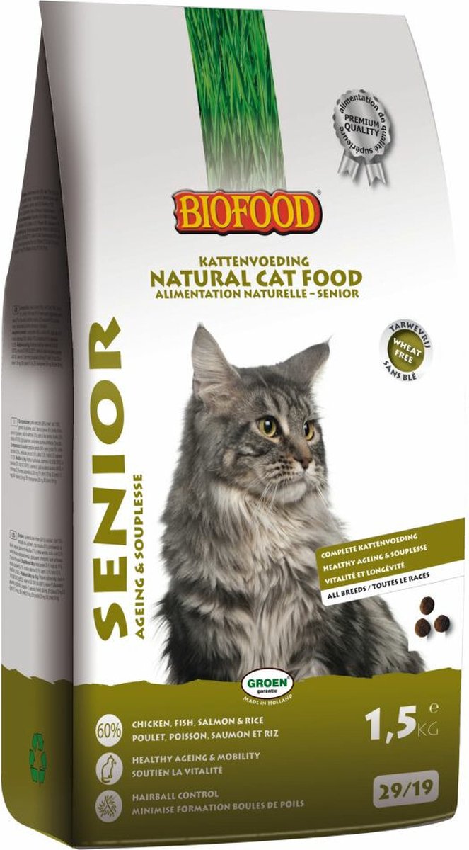 Biofood BF Petfood Kattenvoer Senior - 4 x 1,5 kg - Voordeelverpakking