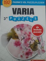 Denksport Varia 3* puzzelboek 192 pagina's puzzelplezier| Puzzelboeken volwassenen | Zweedse puzzels | Woordzoeker | Sudoku | Kruiswoord | Doorlopers | Kruiswoordpuzzel nederlands