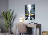 Taxi's in New York - Foto op dibond - Wanddecoratie - 40 x 60 cm