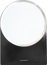 Cloudnola Boo Spiegel - Kaptafel Spiegel - Voor op Reis of Badkamer - Rond 15 cm met Stalen Standaard - Facetrand - Zwart