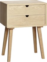 HÜBSCH INTERIOR - FSC® eiken nachtkastje met twee laden, naturel eiken - 50x35xh70cm