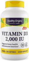 Vitamine D-3, 2000 IE, 360 softgels, Healthy Origins