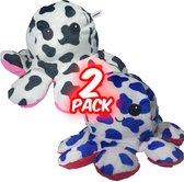 Ultrasativa® Octopus Knuffel Mood - 2Pack - Omkeerbaar -Emotie Knuffel
