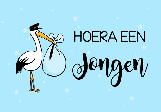 Geboortevlag jongen - Geboren - Hoera een jongen - 100 x 70 cm | bol