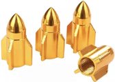 TT-products ventieldoppen Gold Rockets aluminium 4 stuks Goud