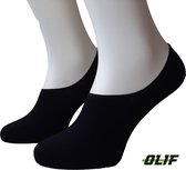 Footies - No-Show Sokjes - Kousenvoetjes - Olif - 4-Pack - Zwart - Maat 35-38