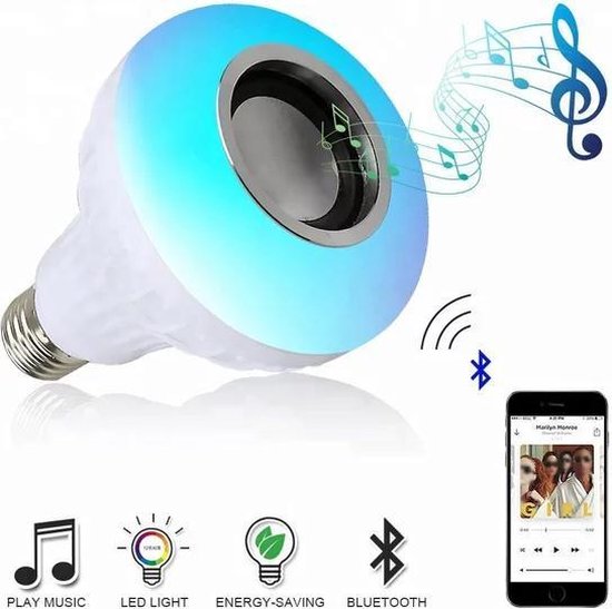 Schipbreuk aansluiten mesh Bluetooth Led lamp met muziek - E27 - RGB Led verlichting | bol.com