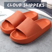 Livin' Ultra Zachte Cloud Slippers voor Dames en Heren - Badslippers Maat 36/37 - Unisex Jongens en Meisjes - Anti-Slip en Stevig Voetbed - Oranje
