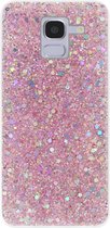 - ADEL Premium Siliconen Back Cover Softcase Hoesje Geschikt voor Samsung Galaxy J6 Plus (2018) - Bling Bling Roze