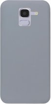 - ADEL Siliconen Back Cover Softcase Hoesje Geschikt voor Samsung Galaxy J6 Plus (2018) - Grijs