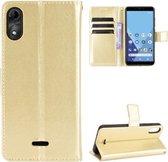 Voor Wiko Y51 / Sunny 5 Lite Crazy Horse Textuur Horizontale Flip Leather Case met Houder & Kaartsleuven & Lanyard (Goud)