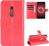 Voor Fujitsu Arrows Be4 Plus/F-41B Crazy Horse Textuur Horizontale Flip Lederen Case met Houder & Kaartsleuven & Lanyard (Rood)