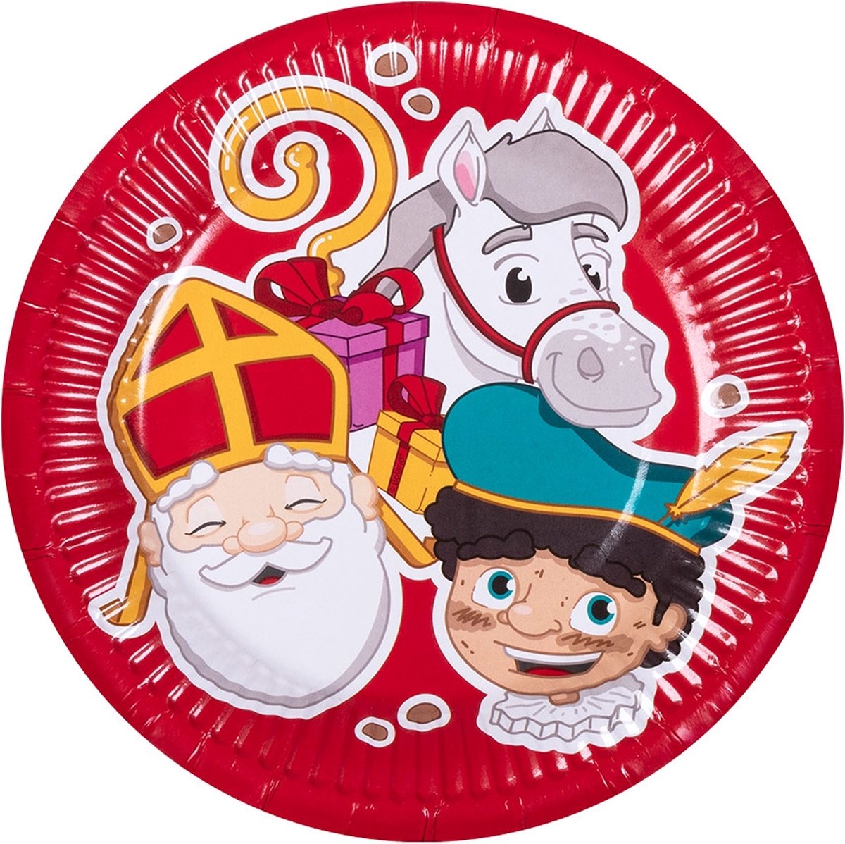 Boland Feestbordjes Sinterklaas 18 Cm Karton Rood 6 Stuks