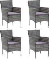 Medina Tuinstoelen 4 st poly rattan grijs