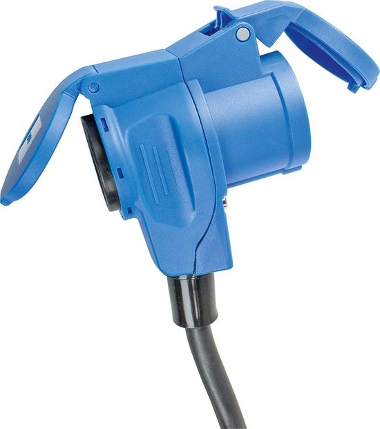 NWP Adapter CEE-koppeling 230 V 16 A naar CEE-stekker 400 V 16 A - 1,5 m aansluitkabel 3 x 2,5 mm² rubberen slang - IP44 - voor camping, caravan, boot, markten