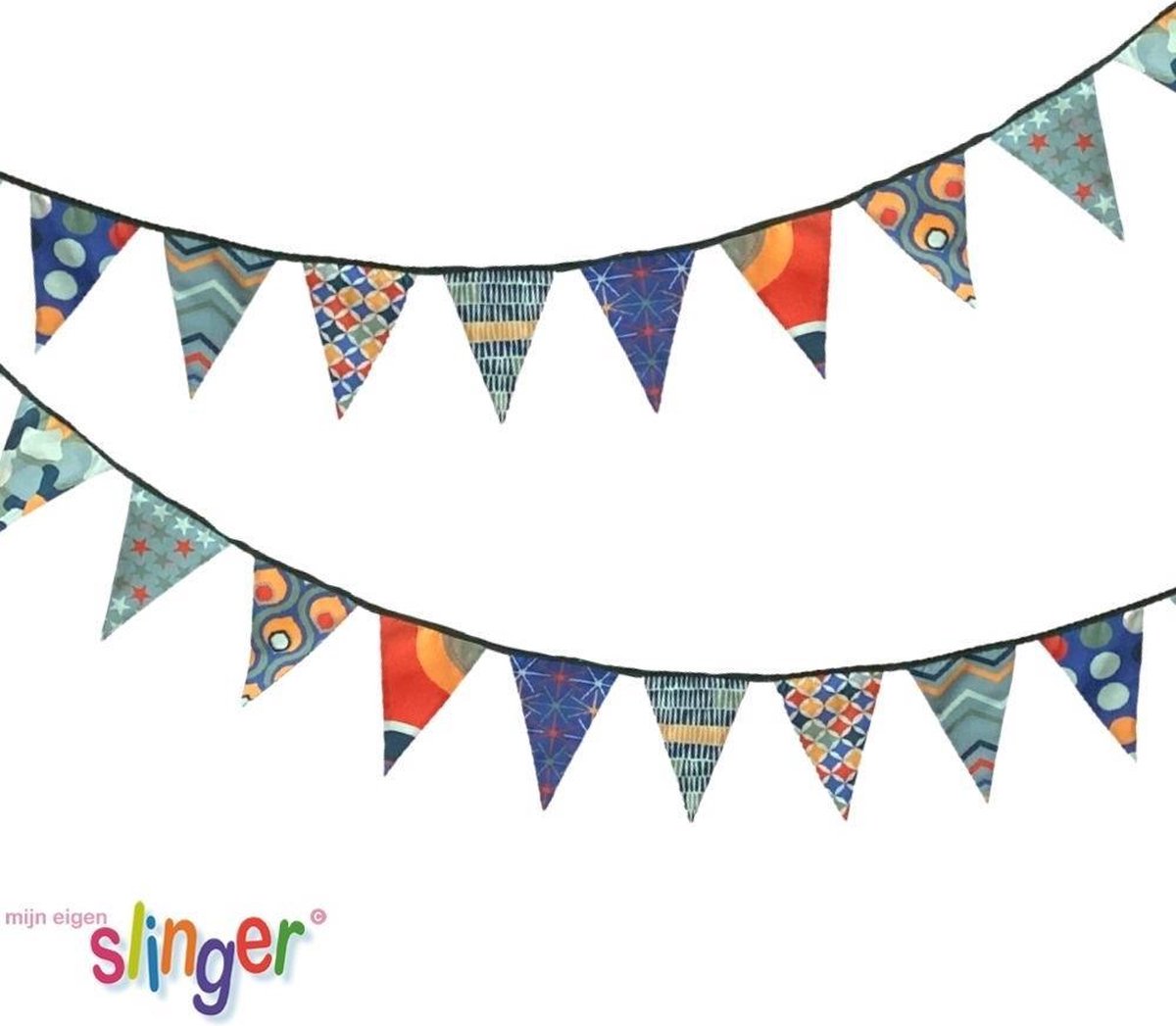 Stoffen slinger - mini vlaggenlijn - Feest Slingertje - Geboorte - Verjaardag - CELEBRATE MINI (vlaggenlijn 3 mtr lang met 18 vlaggetjes) — afbeelding 3