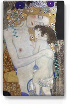 Peinture sur bois - Les trois âges (détail) - Gustav Klimt - 19,5 x 30 cm - Indiscernable de la réalité - Impression à la laque.