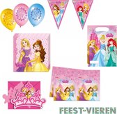 Princess Dreaming pakket vlaggetjes slinger, ballonnen, servetten, uitnodigingen, uitdeelzakjes en tafelkleed