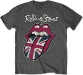 The Rolling Stones Heren Tshirt -XL- Union Jack Tongue Grijs