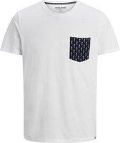 Jack & Jones T-shirt Jorcanyon Pocket Tee Ss Crew Neck 12189666 White/reg Mannen Maat - M