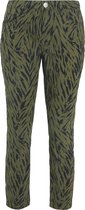 Cassis - Female - Slim broek met zebraprint  - Kaki