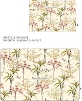 Lifestyle pakket Oriental flamingo flight - 1x Macbook & Laptop Sleeve 13 inch met Kabelvak - 1x Stijlvolle Etui   - Creative Lab Amsterdam