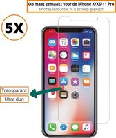 Fooniq Screenprotector Transparant 5x - Geschikt Voor Apple iPhone X/XS/11 Pro