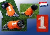 Honden t-shirt oranje maat 1. 45cm