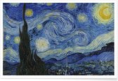 JUNIQE - Poster van Gogh-The Starry Night II -60x90 /Blauw & Geel
