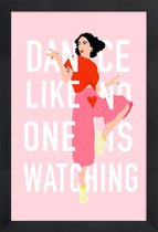 JUNIQE - Poster in houten lijst Dance Like -40x60 /Rood & Roze