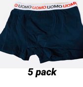 Jongens katoenen boxershorts 5 pack 146-152 donkerblauw