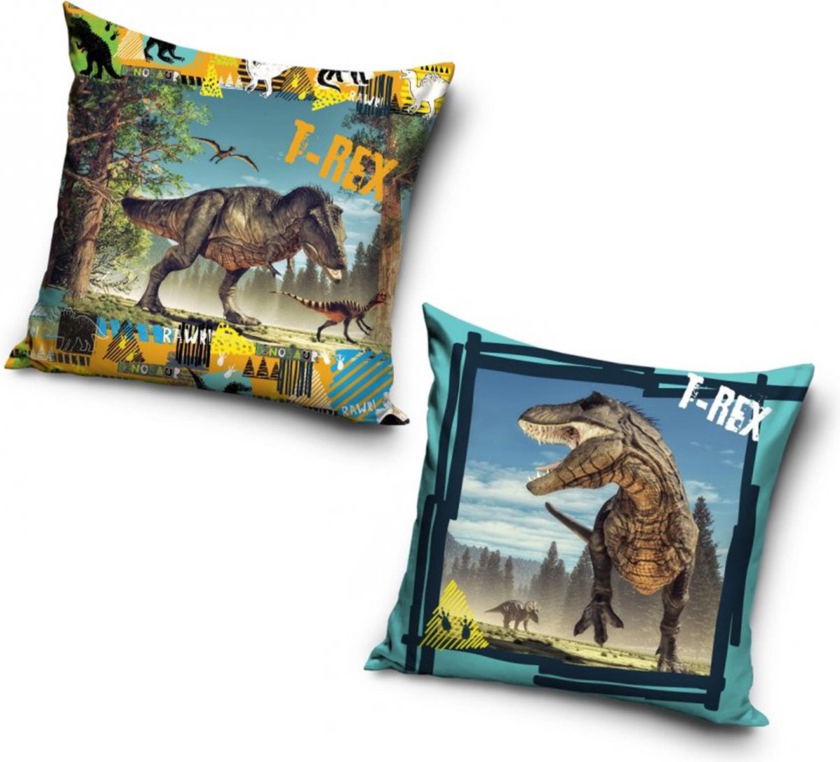 Sierkussenhoes - Carbotex - Rex, Met Ritssluiting, Polyester, Zonder Vulling - Dierenprint - 40 Cm X 40 Cm