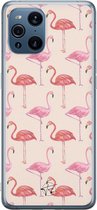 Oppo Find X3 hoesje - Flamingo - Soft Case Telefoonhoesje - Roze