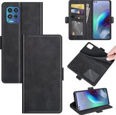 Motorola Moto G100 hoesje - MobyDefend Luxe Wallet Book Case (Sluiting Zijkant) - Zwart - GSM Hoesje - Telefoonhoesje Geschikt Voor: Motorola Moto G100