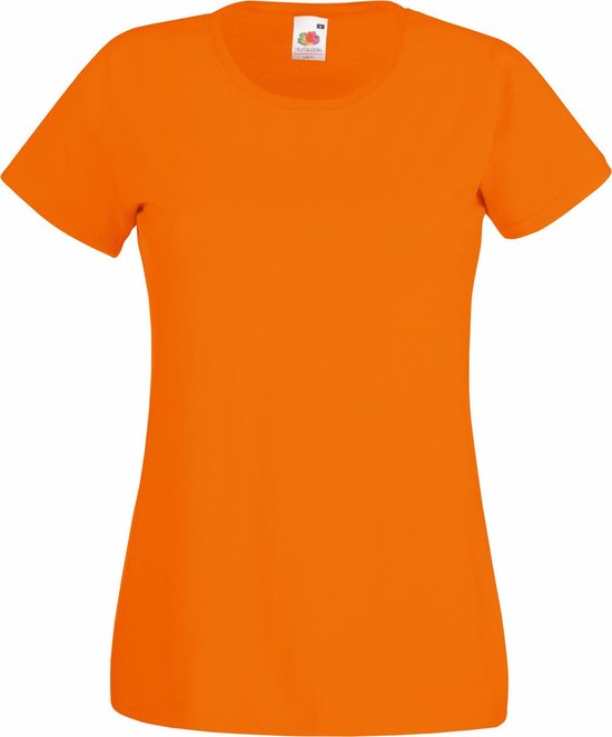 Fruit of the Loom Dames/vrouwen Lady-Fit Valueweight Short Sleeve T-Shirt (Pak van 5) (Oranje)