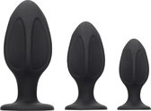 Diamond Shape Butt Plug Set - Black - Butt Plugs & Anal Dildos - Kits