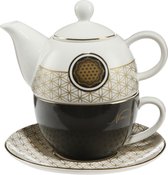 Goebel® - Lotus | Theepot Tea for One "Levensbloem" | Porselein, 15cm, theekan en kopje in 1