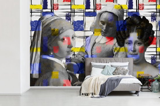 Papier peint - Collage de Papier peint photo - Mondrian - Peintures - Largeur 360 cm x Hauteur 240 cm