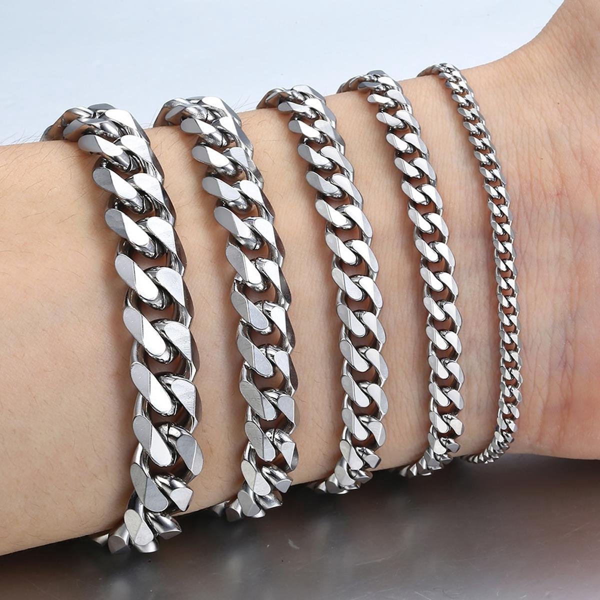 Cupimatch Koningsketting voor heren, zilveren halsketting, armband