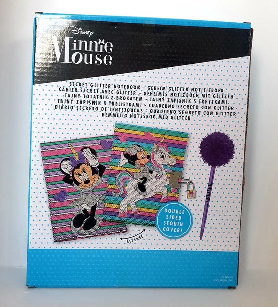 Disney Minnie Mouse Secret Glitter Diary avec stylo