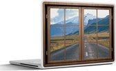 Laptop sticker - 12.3 inch - Doorkijk - Berg - Weg - 30x22cm - Laptopstickers - Laptop skin - Cover