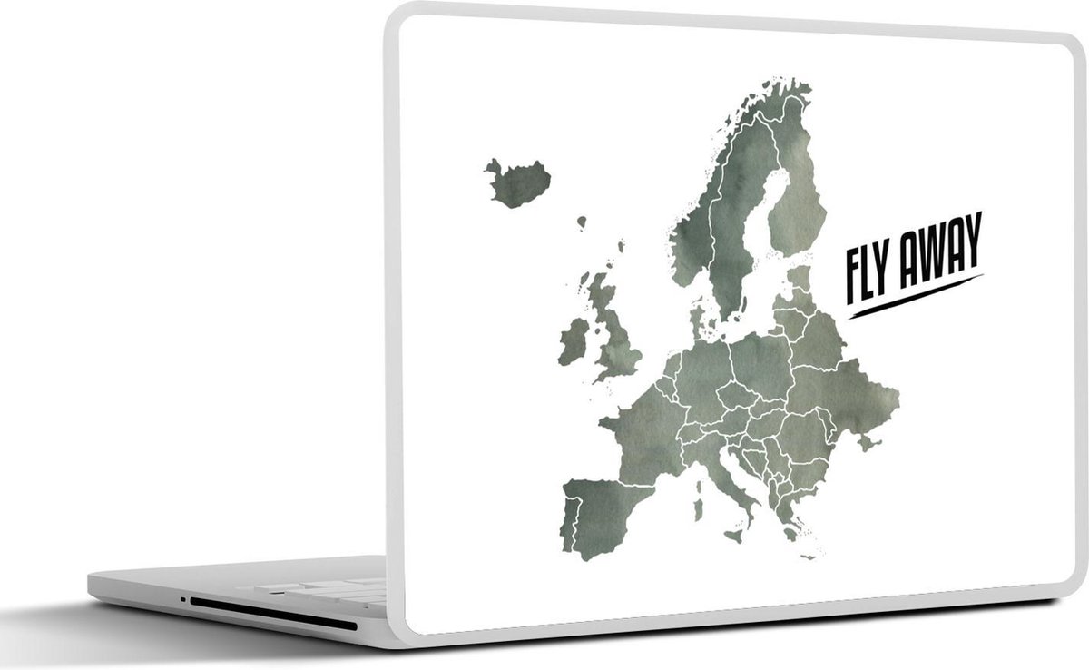 Laptop sticker - 15.6 inch - Kaart - Europa - Quotes - 36x27,5cm - Laptopstickers - Laptop skin - Cover