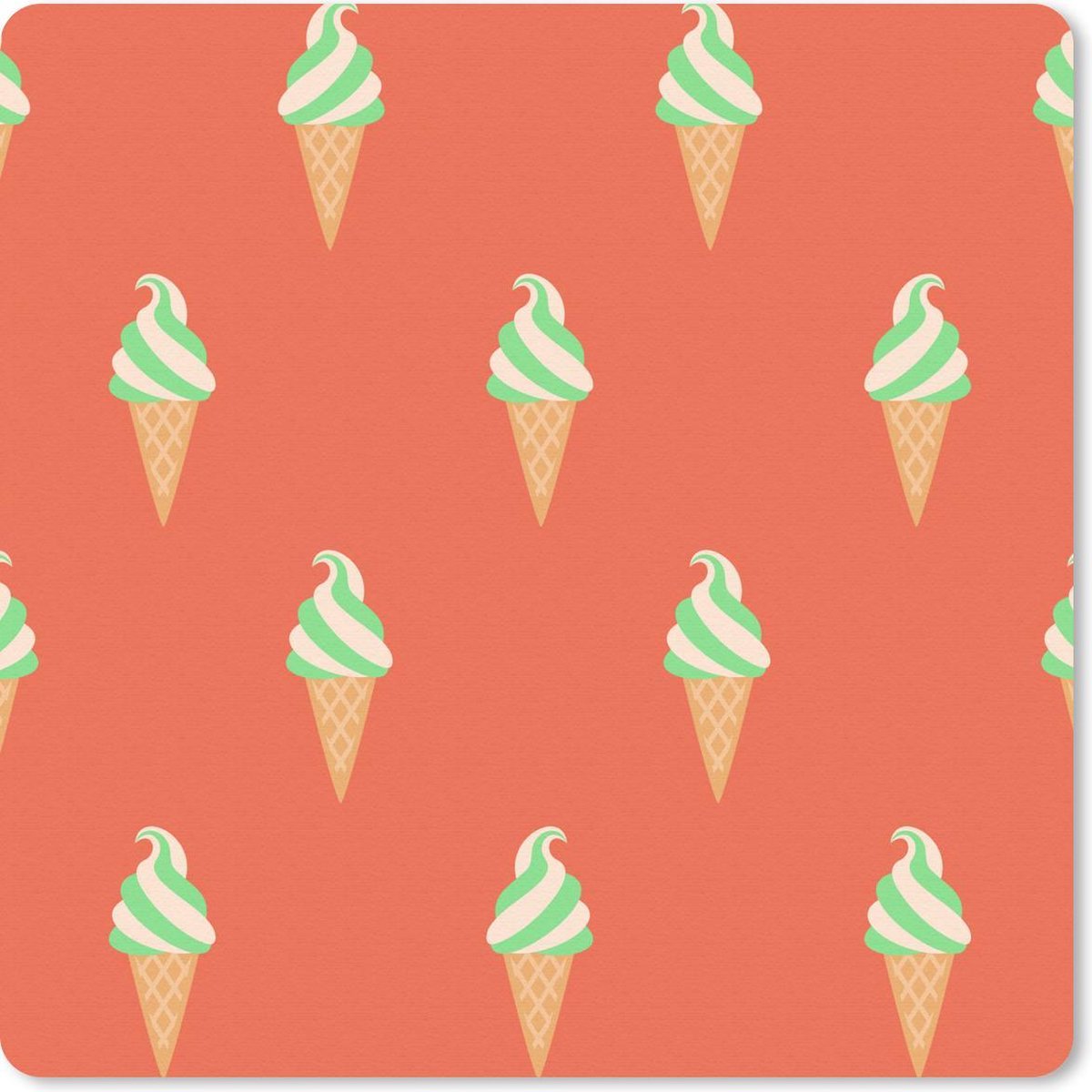 Muismat 30x30 cm - Mousepad IJs - Patronen - Groen - Rood - Muismatten