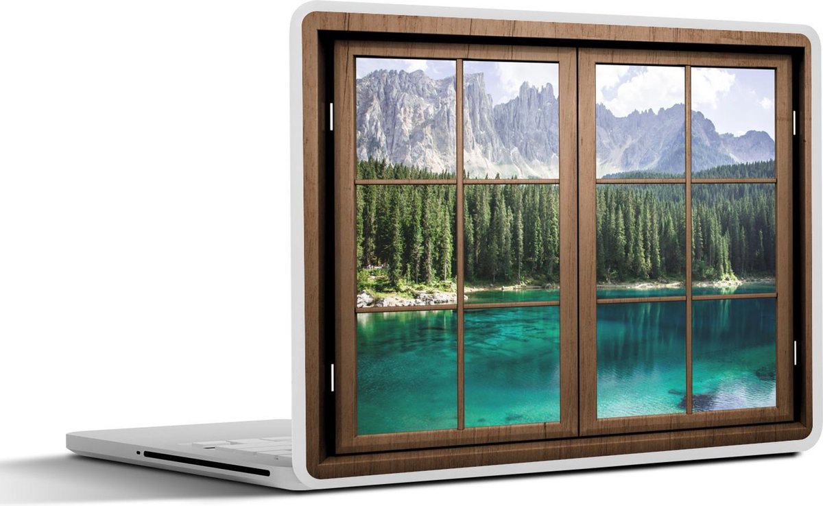 Laptop sticker - 14 inch - Doorkijk - Boom - Meer - 32x5x23x5cm - Laptopstickers - Laptop skin - Cover