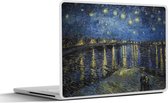 Laptop sticker - 15.6 inch - Sterrennacht boven de Orsay Parijs - Vincent Van Gogh - 36x27,5cm - Laptopstickers - Laptop skin - Cover