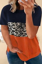 T'shirt Dames - Luipaard Blauw - Maat XXXXL/4XL 'S'wihelly'