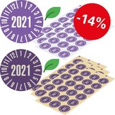 Set duurzame keuringsstickers met jaartal 2021